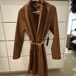 New with tags Tahari Chocolate Belted Coat